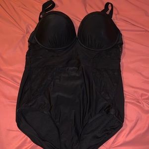 Swimsuits for All sexy black one piece size 16